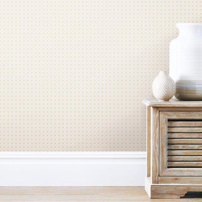 RoomMates RMK11305RL Tan Caining Peel and Stick Wallpaper, 18"L x 18"W - Image 5